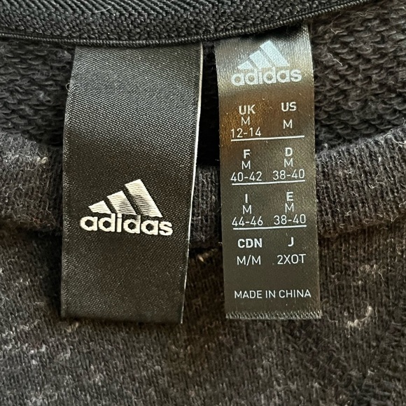 Adidas Black Cropped Sweatshirt Pullover Stripes Sport 2 Street Women’s M EUC - Picture 9 of 9